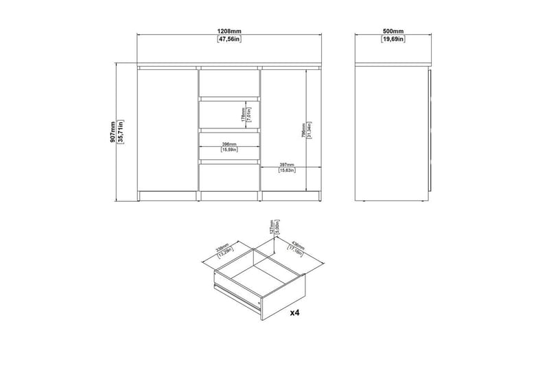 Salomns Skänk 120,8 cm - Svart - Förvaring - Förvaringsmöbler - Sideboard & skänk