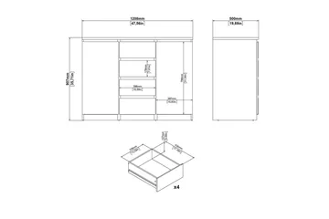 Salomns Skänk 120,8 cm - Vit - Förvaring - Förvaringsmöbler - Sideboard & skänk