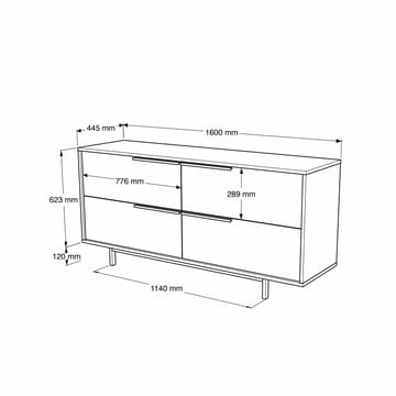 Sarnor Konsolbord 160x74,3x44,5 cm - Naturlig och vit - Möbler - Bord & matgrupper - Avlastningsbord - Hallbord
