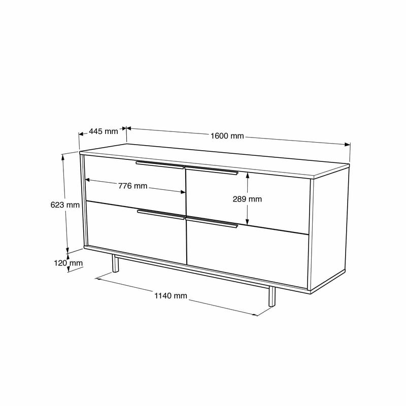 Sarnor Konsolbord 160x74,3x44,5 cm - Naturlig och vit - Möbler - Bord & matgrupper - Avlastningsbord - Hallbord