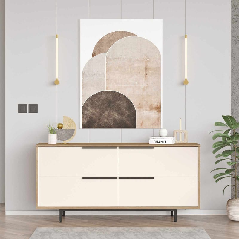 Sarnor Konsolbord 160x74,3x44,5 cm - Naturlig och vit - Möbler - Bord & matgrupper - Avlastningsbord - Hallbord