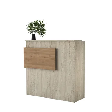 Sarnor Receptionbord 110x110x40 cm - Travertin och valnöt - Möbler - Bord & matgrupper - Avlastningsbord - Hallbord