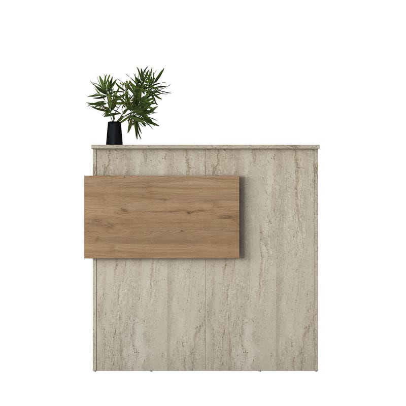Sarnor Receptionbord 110x110x40 cm - Travertin och valnöt - Möbler - Bord & matgrupper - Avlastningsbord - Hallbord
