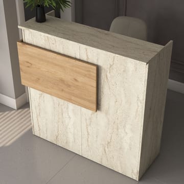 Sarnor Receptionbord 110x110x40 cm - Travertin och valnöt - Möbler - Bord & matgrupper - Avlastningsbord - Hallbord