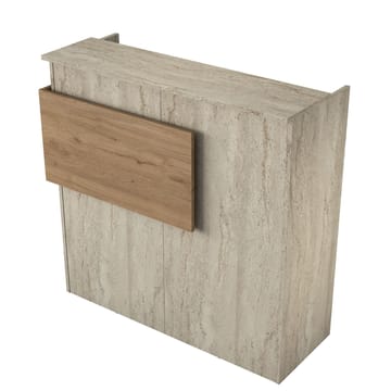 Sarnor Receptionbord 110x110x40 cm - Travertin och valnöt - Möbler - Bord & matgrupper - Avlastningsbord - Hallbord