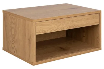 Satoru Vägghängt Sängbord 35 cm med Låda i Trä med Ekutseende - Brun - Möbler - Bord & matgrupper - Avlastningsbord - Sängbord & nattduksbord