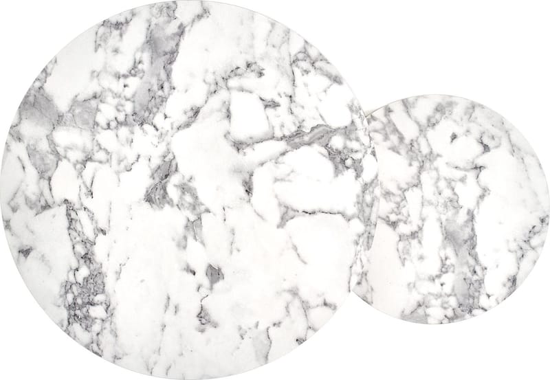 Satsbord Ø38/60 cm - Vit marmoreffekt / guld - Vit marmor/guld - Möbler - Bord & matgrupper - Avlastningsbord - Satsbord