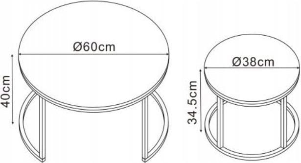 Satsbord Ø38/60 cm - Vit marmoreffekt / guld - Vit marmor/guld - Möbler - Bord & matgrupper - Avlastningsbord - Satsbord