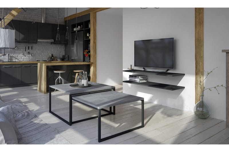 Arriondas Satsbord 69 cm 2 Bord - Grå - Möbler - Bord & matgrupper - Avlastningsbord - Satsbord