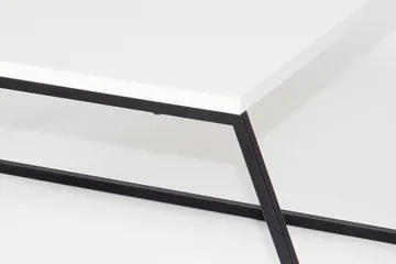 Bodsjö Rektangulärt Satsbord 88 cm i Metall med Stenutseende - Vit - Möbler - Bord & matgrupper - Avlastningsbord - Satsbord