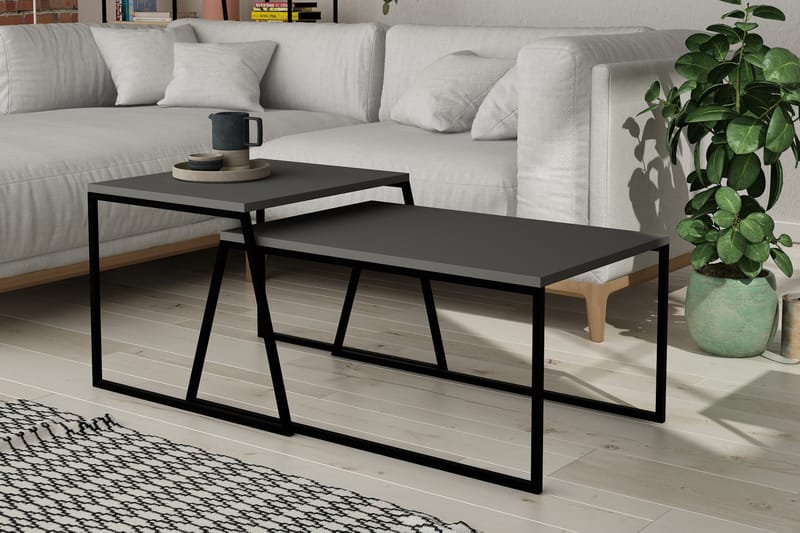 Bodsjö Satsbord 88 cm 2 Bord - Grå/Svart - Möbler - Bord & matgrupper - Avlastningsbord - Satsbord