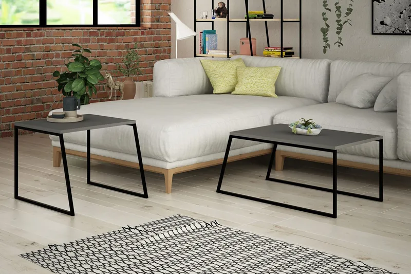 Bodsjö Satsbord 88 cm 2 Bord - Grå/Svart - Möbler - Bord & matgrupper - Avlastningsbord - Satsbord