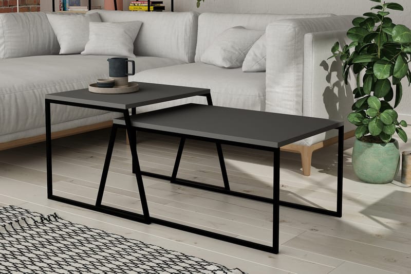 Bodsjö Satsbord 88 cm 2 Bord - Grå/Svart - Möbler - Bord & matgrupper - Avlastningsbord - Satsbord