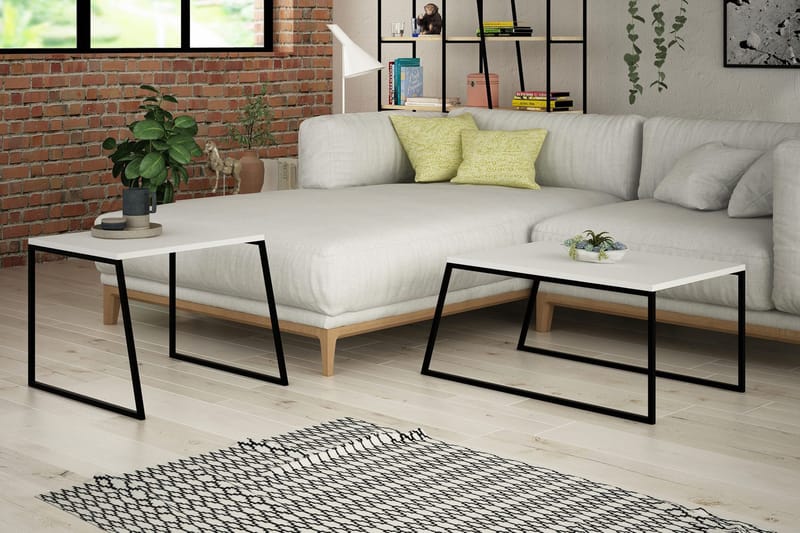 Bodsjö Satsbord 88 cm 2 Bord - Vit - Möbler - Bord & matgrupper - Avlastningsbord - Satsbord