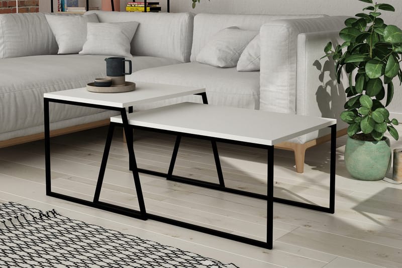 Bodsjö Satsbord 88 cm 2 Bord - Vit - Möbler - Bord & matgrupper - Avlastningsbord - Satsbord