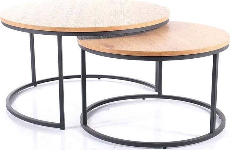 Satsbord ek/svart Ø80/60 cm - Atlanta - Ek/svart - Möbler - Bord & matgrupper - Avlastningsbord - Satsbord