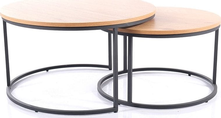 Satsbord ek/svart Ø80/60 cm - Atlanta - Ek/svart - Möbler - Bord & matgrupper - Avlastningsbord - Satsbord