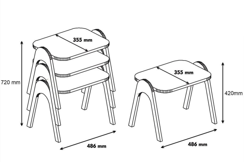 Hovdane Satsbord 49 cm 3 Bord - Brun - Möbler - Bord & matgrupper - Avlastningsbord - Satsbord