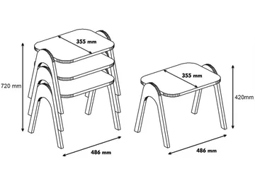 Hovdane Satsbord 49 cm 3 Bord - Brun - Möbler - Bord & matgrupper - Avlastningsbord - Satsbord