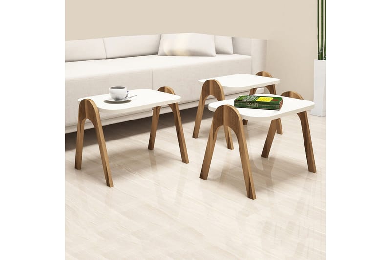 Hovdane Satsbord 49 cm 3 Bord - Vit - Möbler - Bord & matgrupper - Avlastningsbord - Satsbord