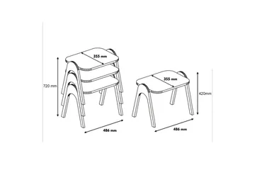 Hovdane Satsbord 49 cm 3 Bord - Vit - Möbler - Bord & matgrupper - Avlastningsbord - Satsbord