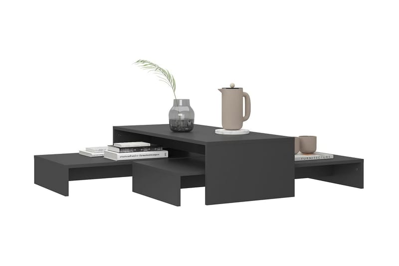 Satsbord grå 100x100x26,5 cm spånskiva - Grå - Soffbord - Satsbord
