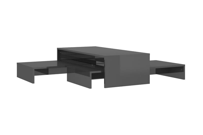 Satsbord grå högglans 100x100x26,5 cm - Grå - Soffbord - Satsbord