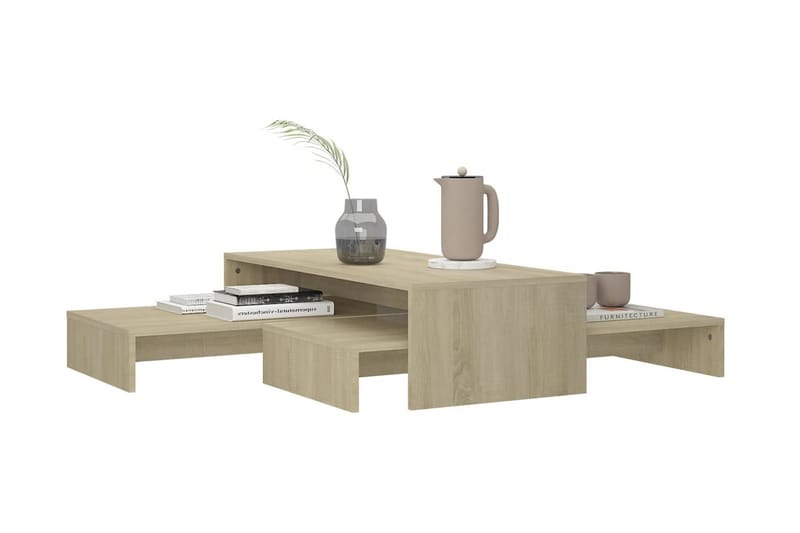 Satsbord sonoma-ek 100x100x26,5 cm spånskiva - Brun - Möbler - Bord & matgrupper - Avlastningsbord - Satsbord