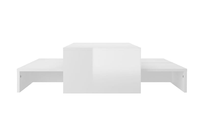 Satsbord vit högglans 100x100x26,5 cm - Vit - Möbler - Bord & matgrupper - Avlastningsbord - Satsbord