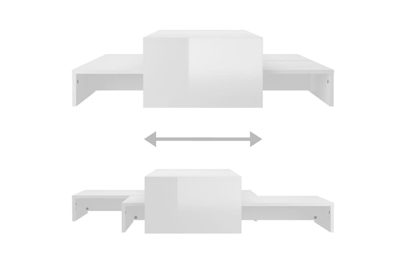 Satsbord vit högglans 100x100x26,5 cm - Vit - Möbler - Bord & matgrupper - Avlastningsbord - Satsbord