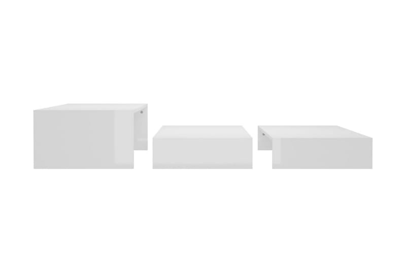 Satsbord vit högglans 100x100x26,5 cm - Vit - Soffbord - Satsbord