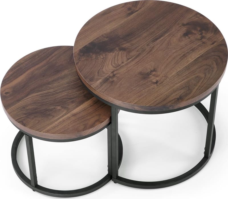 Satsbord valnöt/svart Ø43/53 cm - Tore - Valnöt/svart - Möbler - Bord & matgrupper - Avlastningsbord - Satsbord