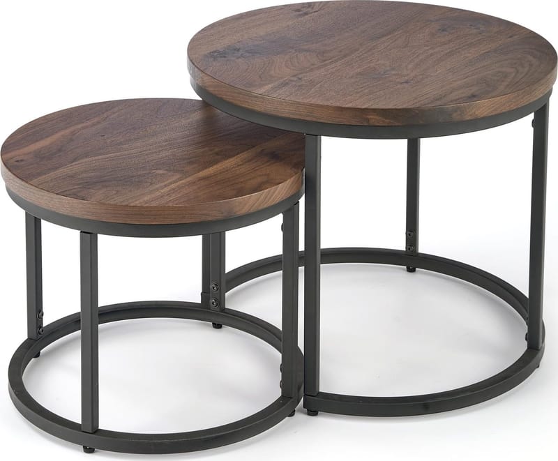 Satsbord valnöt/svart Ø43/53 cm - Tore - Valnöt/svart - Möbler - Bord & matgrupper - Avlastningsbord - Satsbord