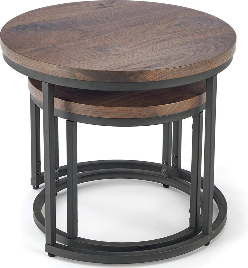 Satsbord valnöt/svart Ø43/53 cm - Tore - Valnöt/svart - Möbler - Bord & matgrupper - Avlastningsbord - Satsbord