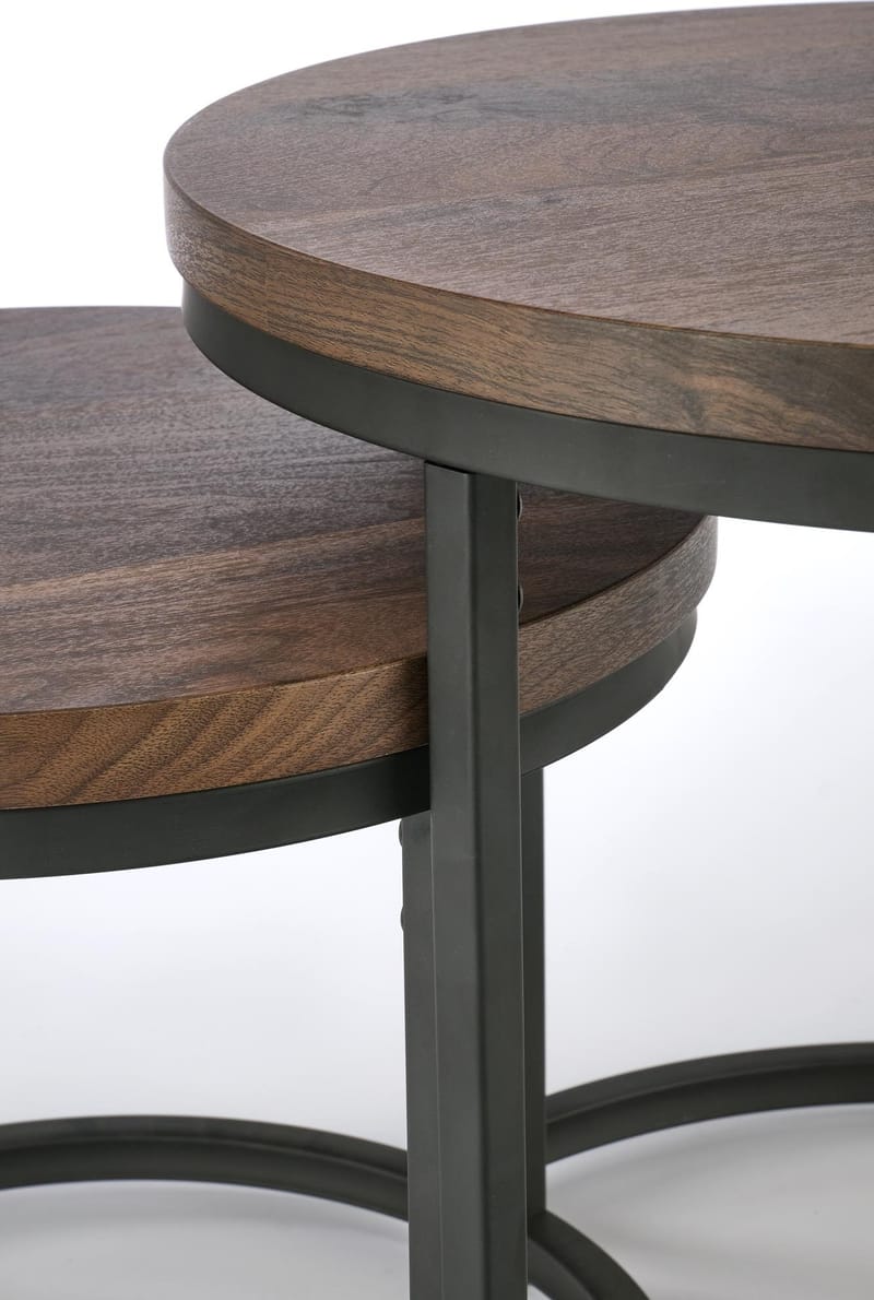 Satsbord valnöt/svart Ø43/53 cm - Tore - Valnöt/svart - Möbler - Bord & matgrupper - Avlastningsbord - Satsbord