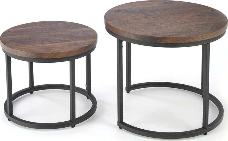 Satsbord valnöt/svart Ø43/53 cm - Tore - Valnöt/svart - Möbler - Bord & matgrupper - Avlastningsbord - Satsbord