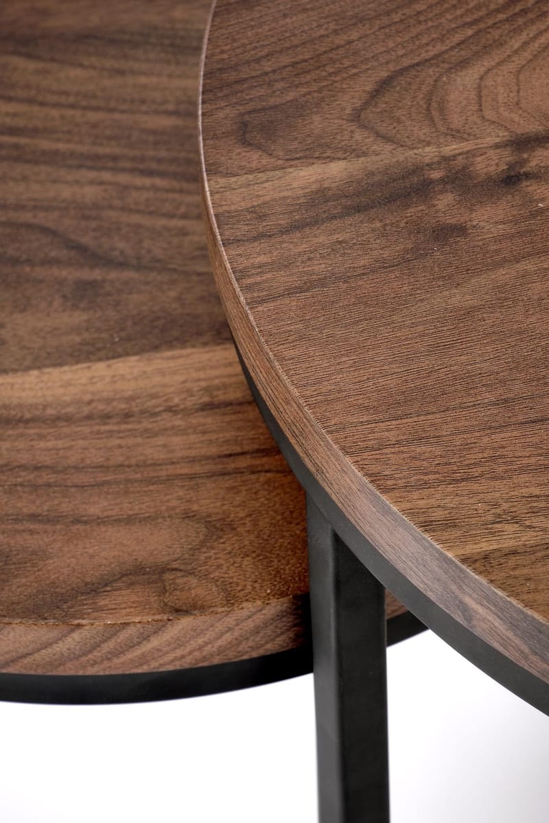 Satsbord valnöt/svart Ø43/53 cm - Tore - Valnöt/svart - Möbler - Bord & matgrupper - Avlastningsbord - Satsbord