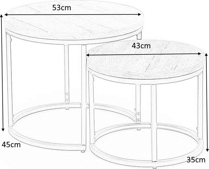 Satsbord valnöt/svart Ø43/53 cm - Tore - Valnöt/svart - Möbler - Bord & matgrupper - Avlastningsbord - Satsbord