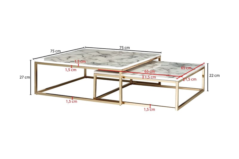 Willowdale Satbord 75 cm Runt - Möbler - Bord & matgrupper - Avlastningsbord - Satsbord