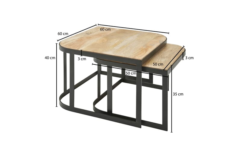 Willowdale Satsbord 60 cm - Brun/Svart - Möbler - Bord & matgrupper - Avlastningsbord - Satsbord