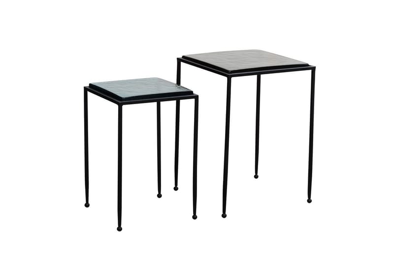 Satsbord Wohnling Set om 2 fyrkantigt glas tunna metallben modern - Möbler - Bord & matgrupper - Avlastningsbord - Satsbord