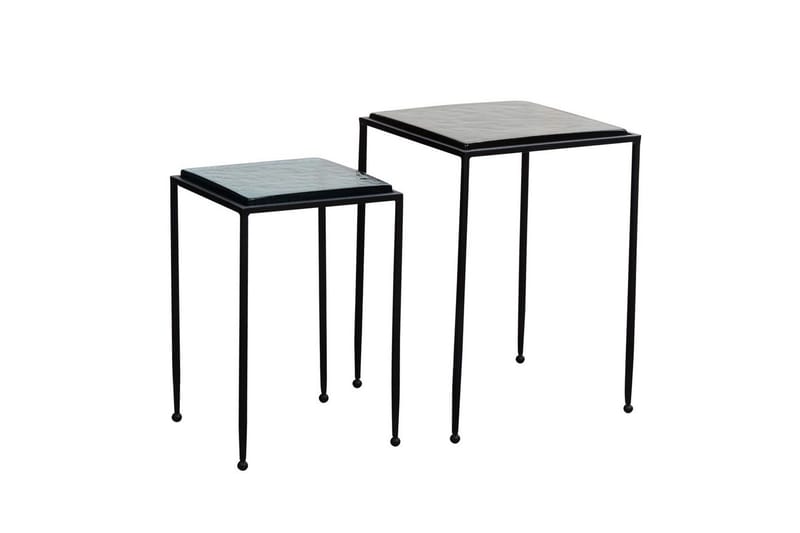 Satsbord Wohnling Set om 2 fyrkantigt glas tunna metallben modern, undefined
