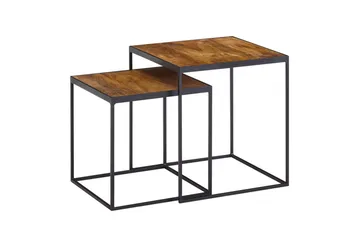 Satsbord Wohnling Set om 2 massivt trä med metallben modern - Möbler - Bord & matgrupper - Avlastningsbord - Satsbord