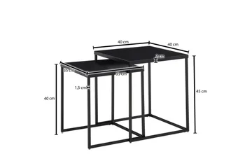 Satsbord Wohnling Set om 2 metall pulverlackerad med metallben modern - Möbler - Bord & matgrupper - Avlastningsbord - Satsbord