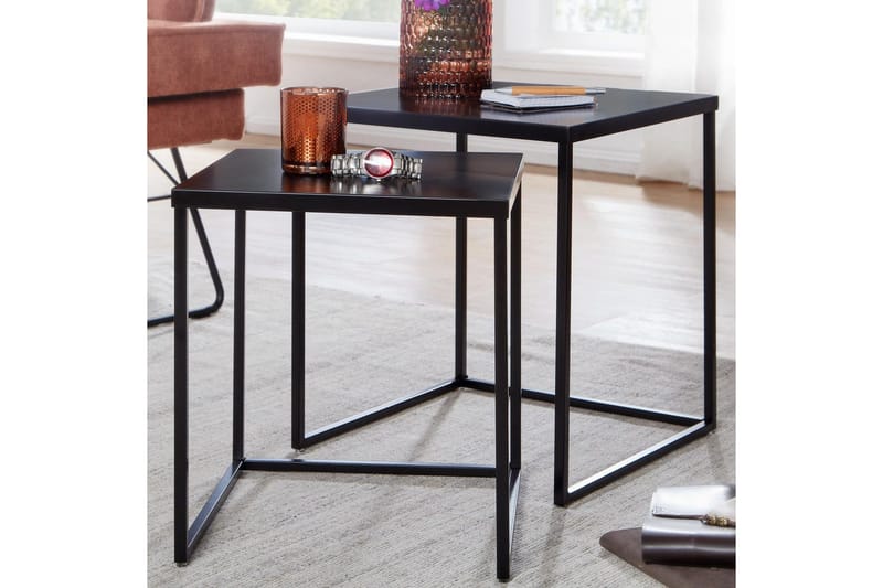Satsbord Wohnling Set om 2 metall pulverlackerad med metallben modern - Möbler - Bord & matgrupper - Avlastningsbord - Satsbord