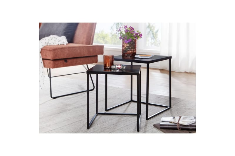 Satsbord Wohnling Set om 2 metall pulverlackerad med metallben modern - Möbler - Bord & matgrupper - Avlastningsbord - Satsbord