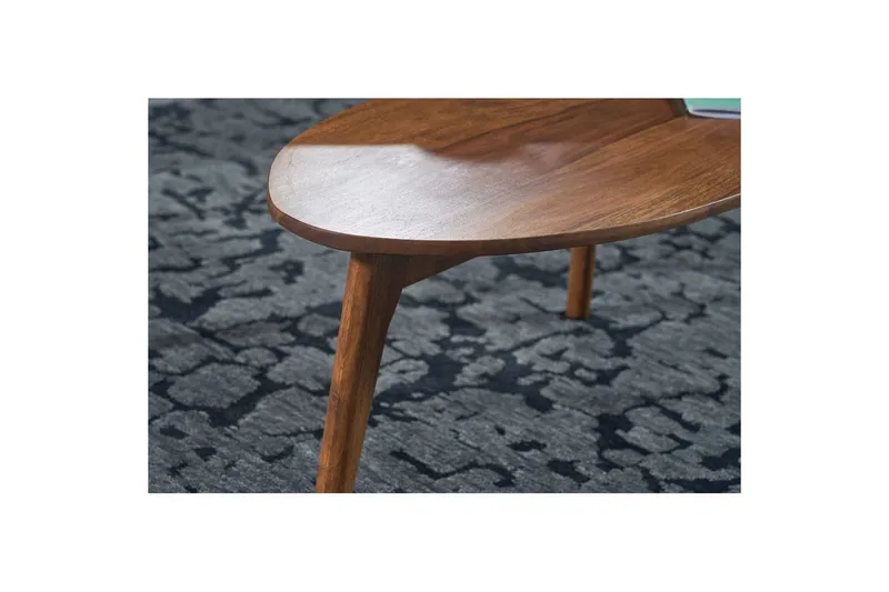 Satsbord Wohnling Set om 2 njurformad, massivt trä, träben, lantstil mörkbrun - mörkbrun - Möbler - Bord & matgrupper - Avlastningsbord - Satsbord