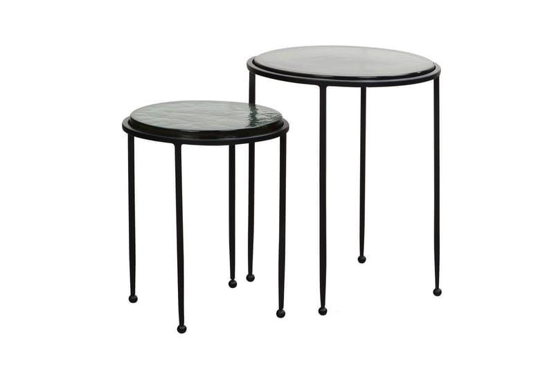Satsbord Wohnling Set om 2 rund glas tunna metallben modern - Möbler - Bord & matgrupper - Avlastningsbord - Lampbord