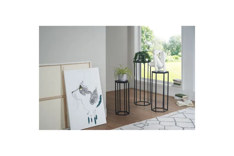 Satsbord Wohnling Set om 3 massiva träblombord Industriell - Möbler - Bord & matgrupper - Avlastningsbord - Blombord