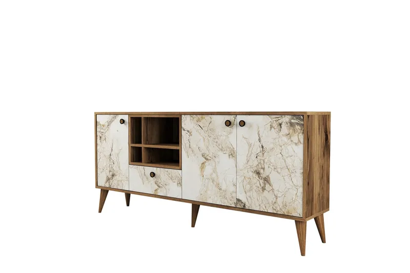 Scone Konsollbord 180 cm - Vit marmor/Valnöt - Möbler - Bord & matgrupper - Avlastningsbord - Hallbord